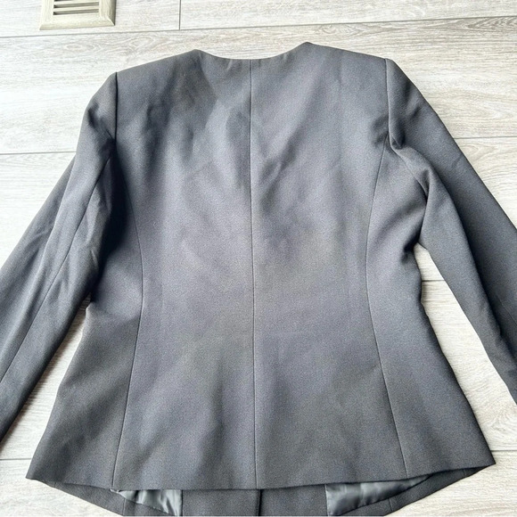 Tahari Black Ruffle Asymmetrical Blazer - Picture 14 of 16